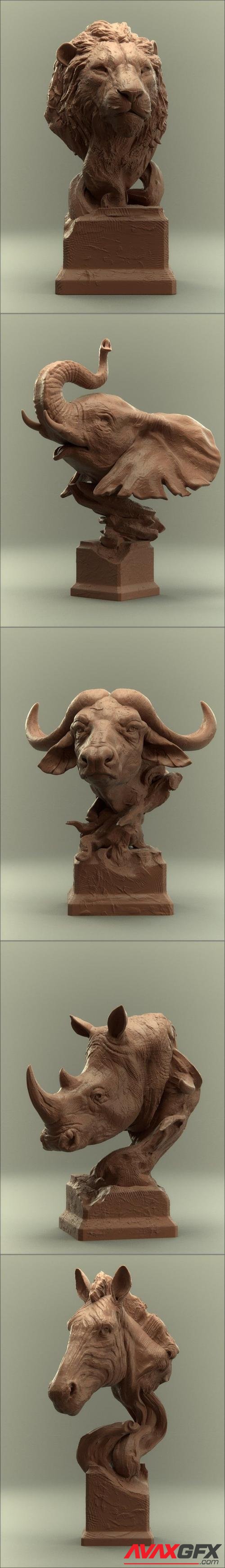 Busts of African Animals – 3D Print