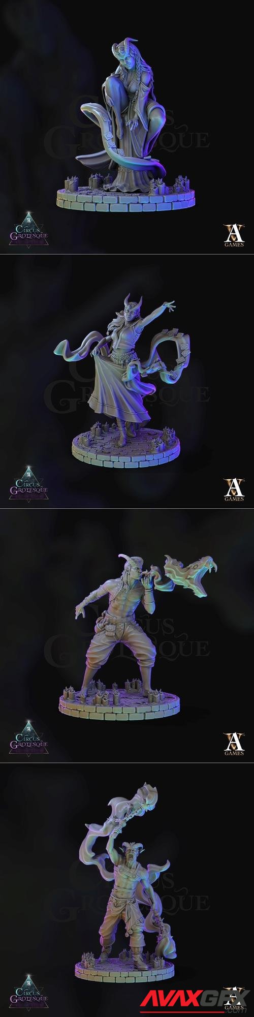 Archvillain Games - Circus Grotesque - Chaval Tieflings – 3D Print