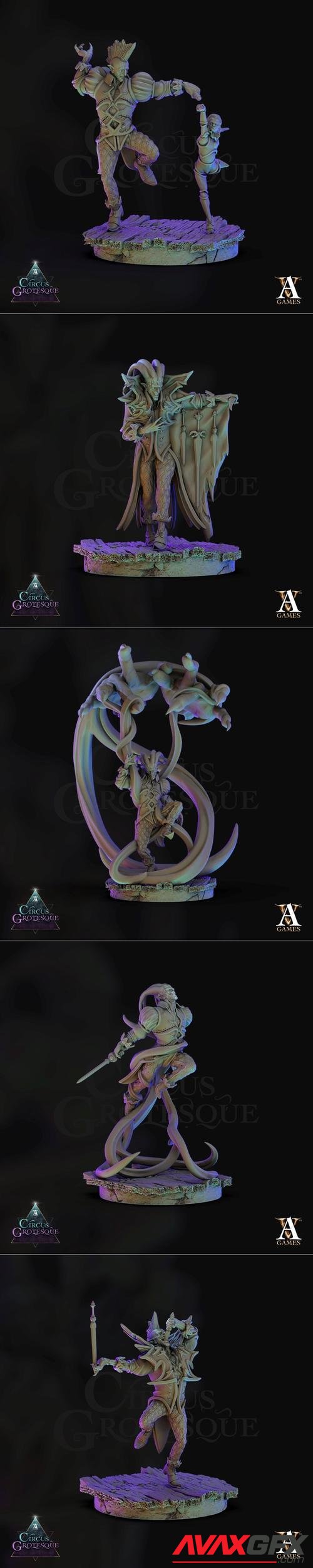 Archvillain Games - Circus Grotesque - Circus Jesters – 3D Print