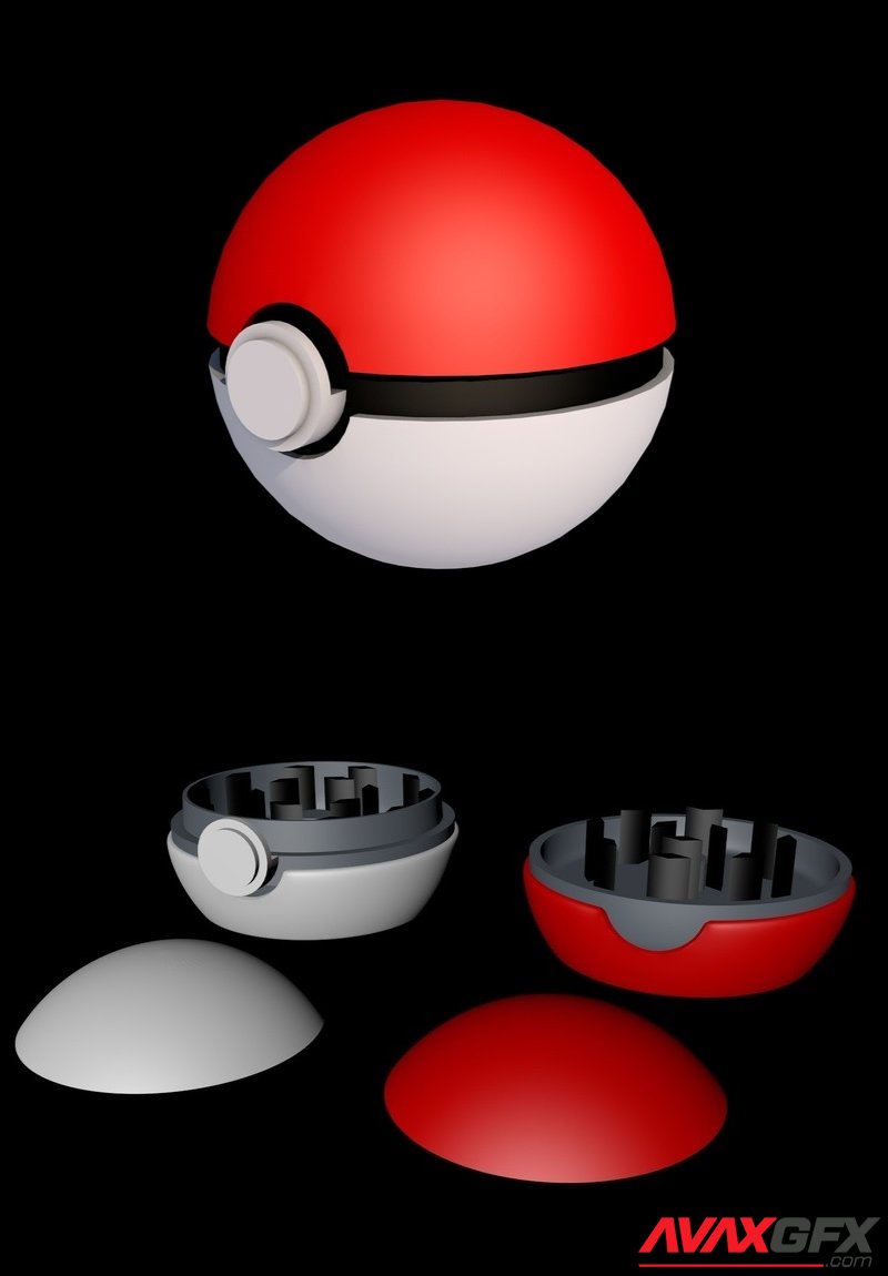 Pokeball Grinder - 3D Print Model