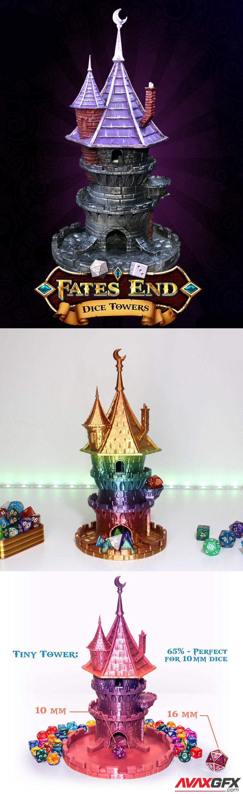 Fates End - Dice Tower - Wizard Tower - 3D Print Model