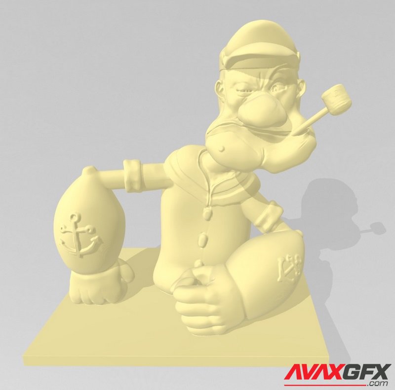 Popeye the Sailor Bust - 3D Print Model