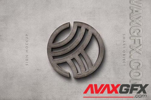 Stone Sign Logo Mockup PSD