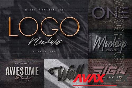 3D Wall Logo Creator PSD