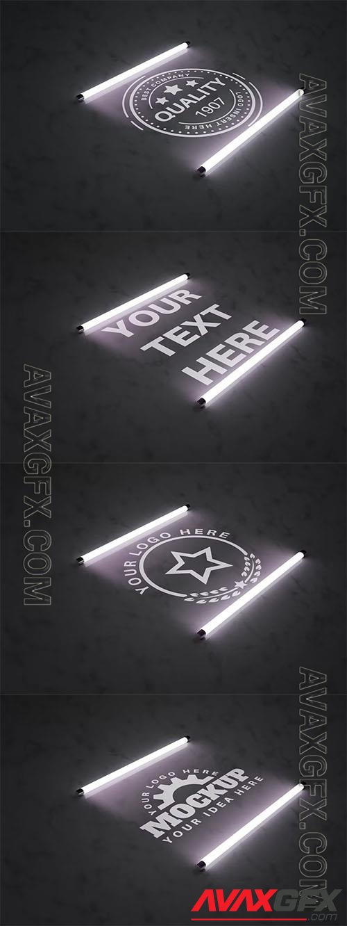 Logo in the light of fluorescent lamps - mockup