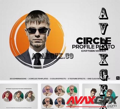 Profile Photo Maker - Circle Cartoon - B9TGQPV