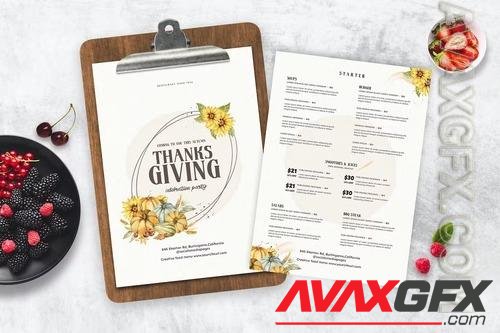 Thanks Giving Restaurant Menu 