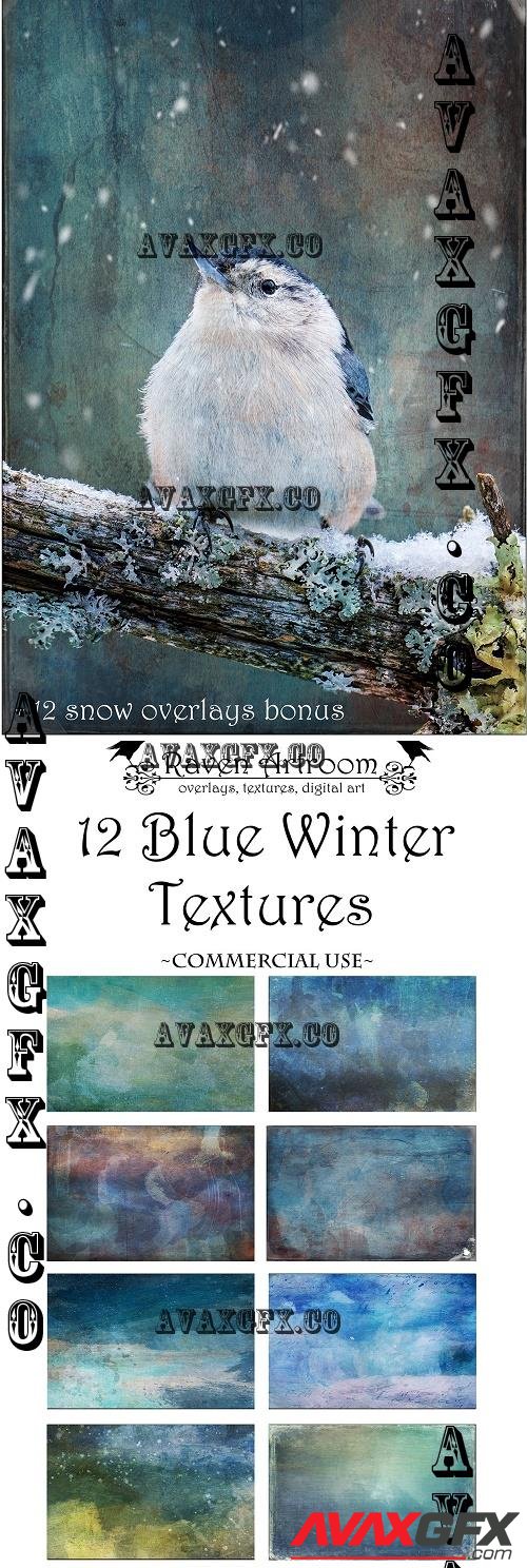 Blue Winter Textures, Photoshop Textures, Digital Paper, Overlays  - 2259270