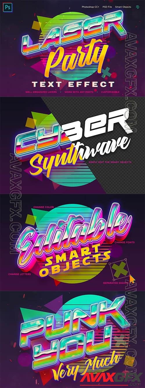 Synthwave Retro Vibrant 3D Text Effects