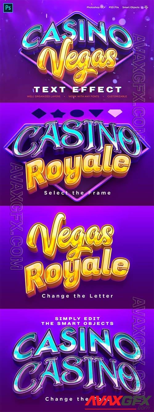 Realistic Casino Logo Style 3D Text Effects