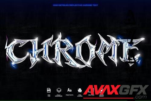 Elecrtric Chrome 3D Reflective TEXT FX - THW8FFB