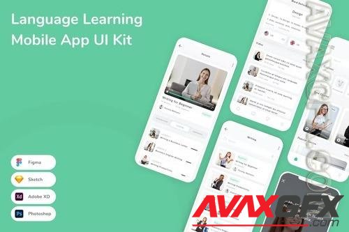 Language Learning Mobile App UI Kit 2PA3HW6