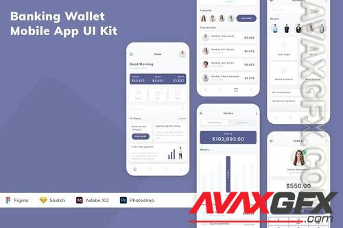 Banking Wallet Mobile App UI Kit 5M9KKKA