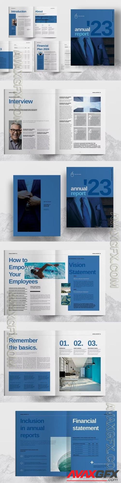 Blue Annual Report Template SX7JLMW