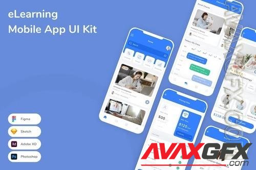 eLearning Mobile App UI Kit RBNX28R