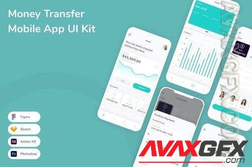 Money Transfer Mobile App UI Kit WZ69GC2