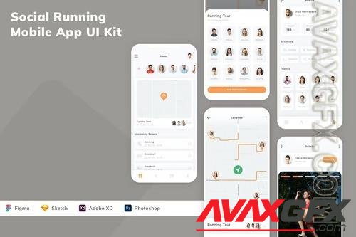 Social Running Mobile App UI Kit BKFE7XJ