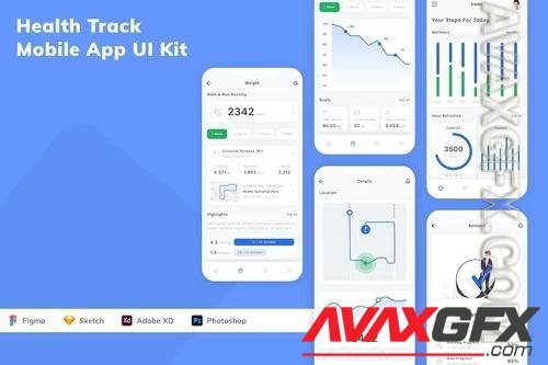 Health Track Mobile App UI Kit TPTZMMF