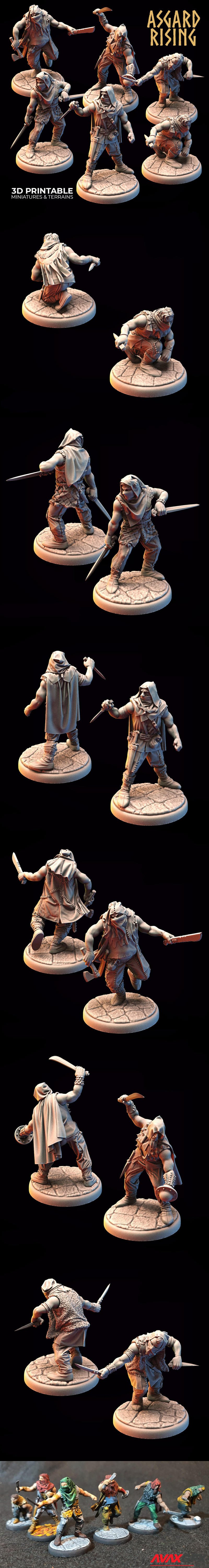 Asgard Rising - Bandit Rogues Warband Modular - 3D Print Model