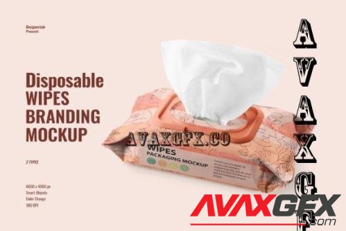 Disposable Wet Wipes Branding Mockup - 10301451