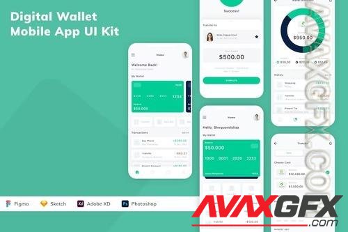 Digital Wallet Mobile App UI Kit MFC3ZT9