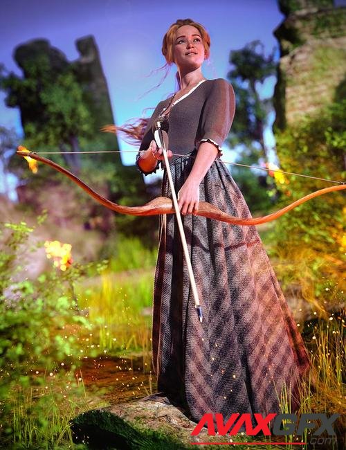 KuJ dForce Medieval Dress for Genesis 9