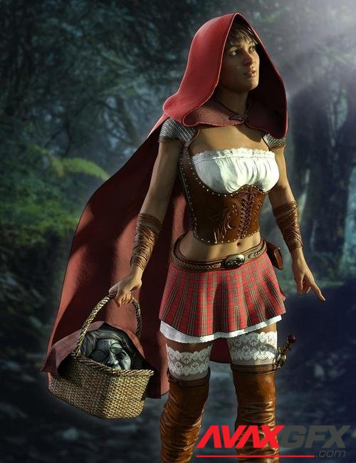 dForce Big Bad Red Outfit for Genesis 8 and 8.1 Female