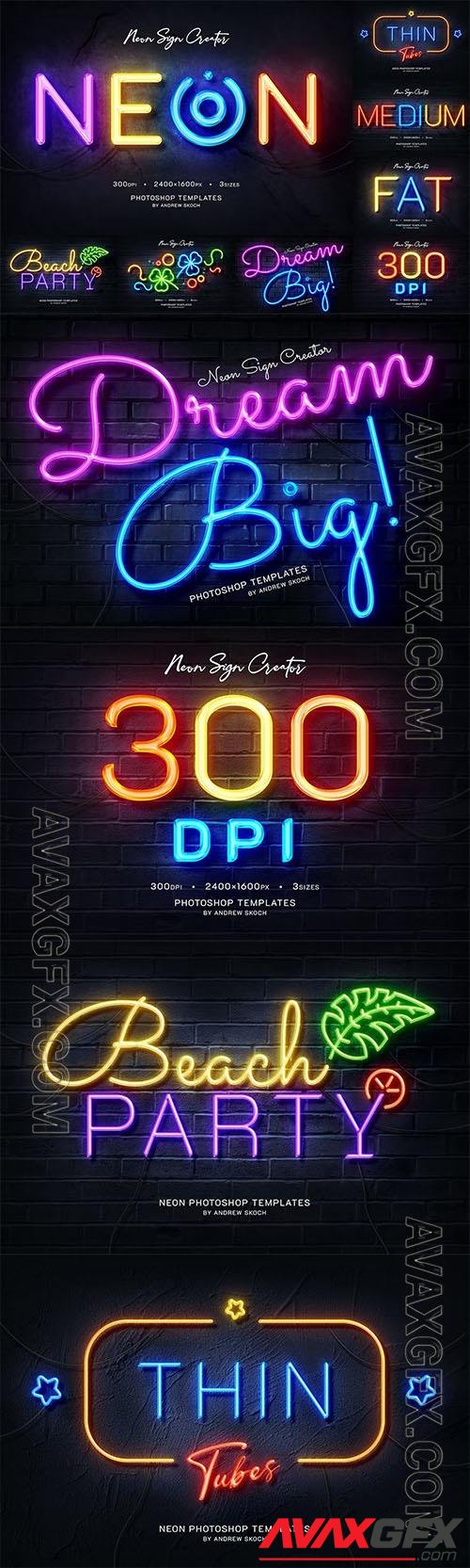 Neon Wall Logo Creator PSD