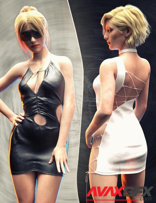 KUJ Fashion Tight Dress Outfit for Genesis 8 and 8.1 Female