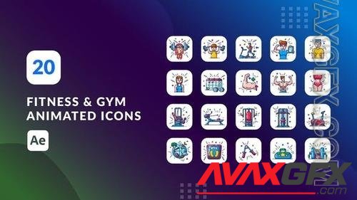 Fitness and Gym Animated Icons | After Effects 39924974