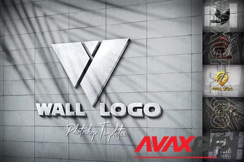 Wall Logo Sign Mockups PSD