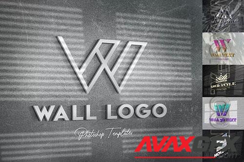 Wall Text or Logo Mockups PSD