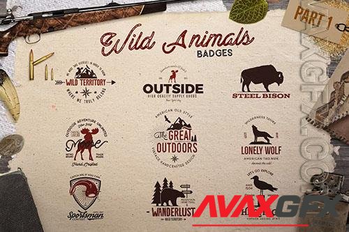 Wild Animals Vintage Logo Camp Badges Part 1