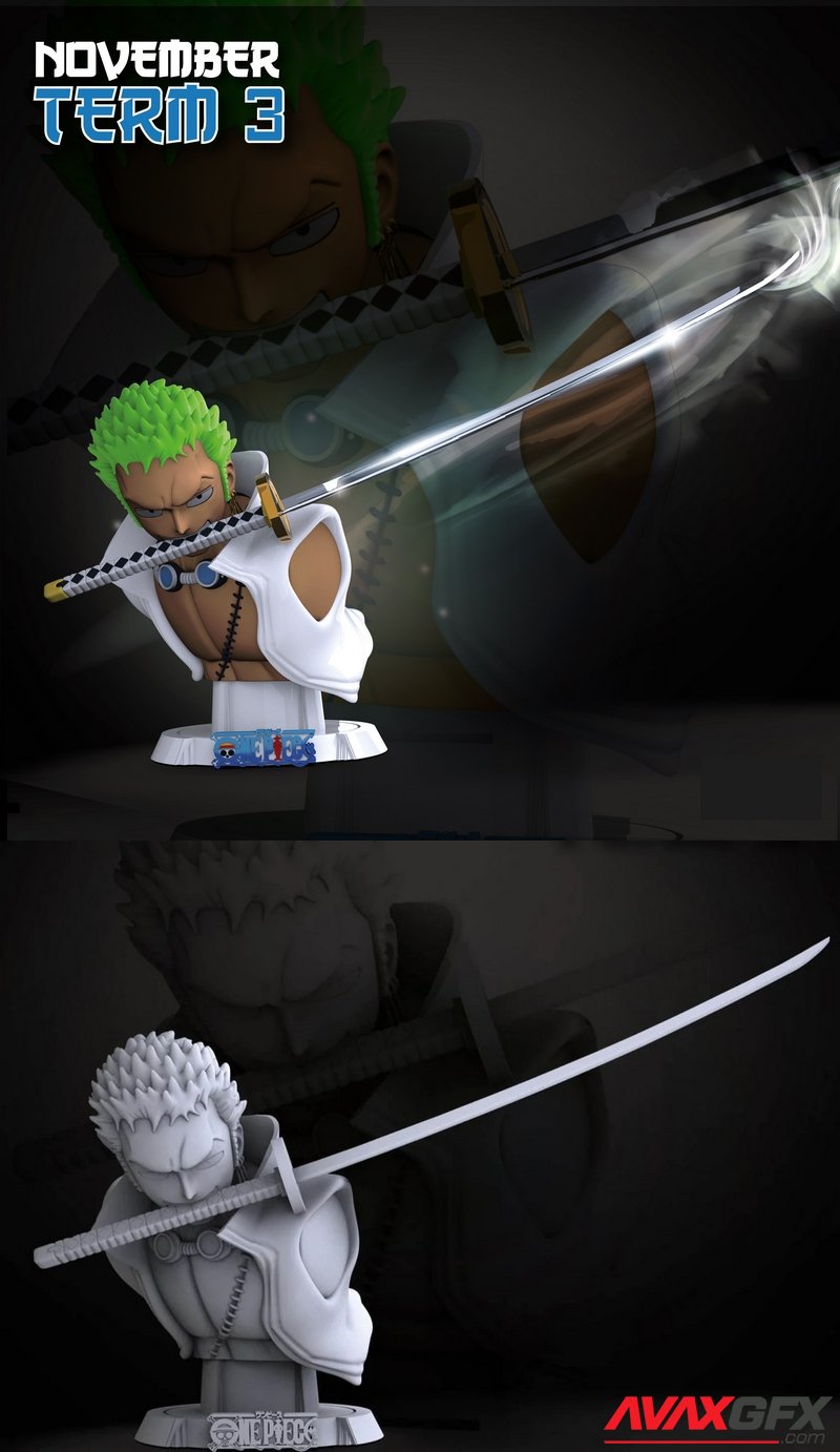 Roronoa Zoro Bust from One Piece - 3D Print Model