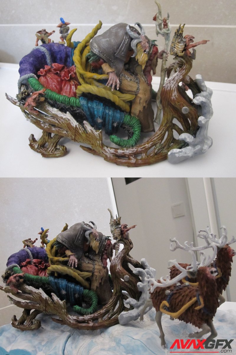 Krampus Sled Diorama - 3D Print Model