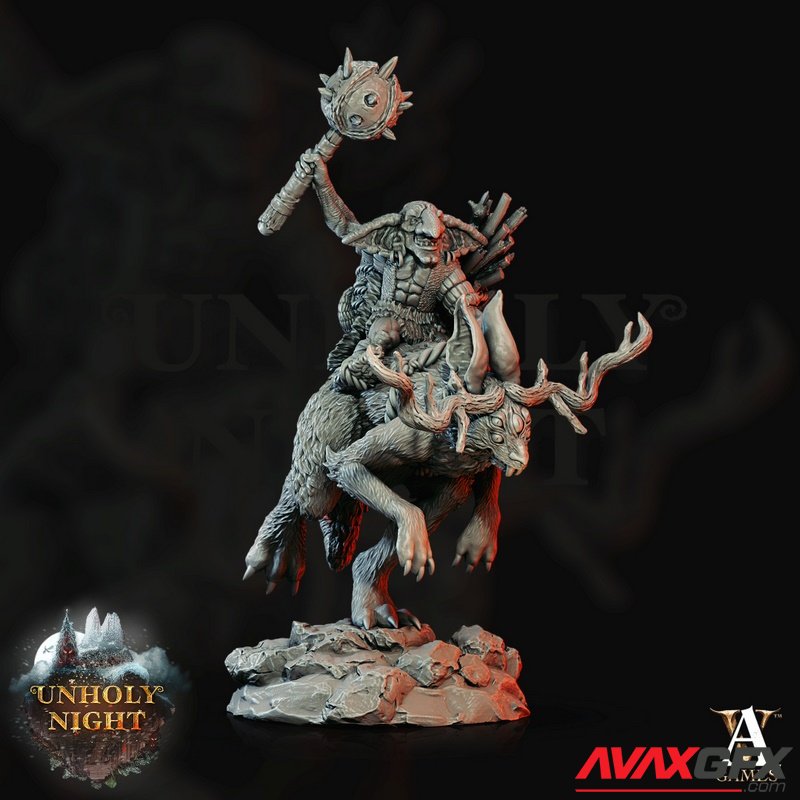 Goblin Jackalope Rider 1 - 3D Print Model