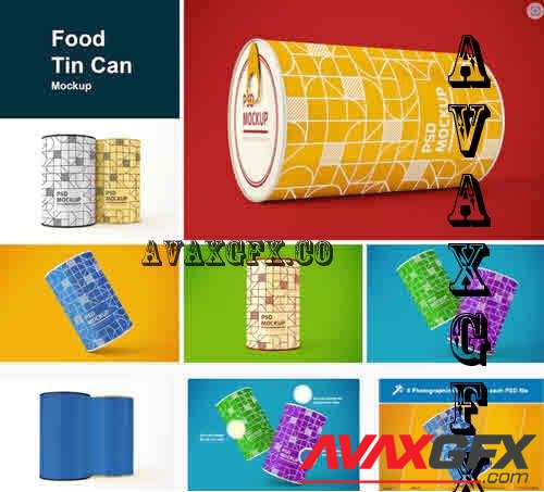 Food Tin Can Mockup - 7483358