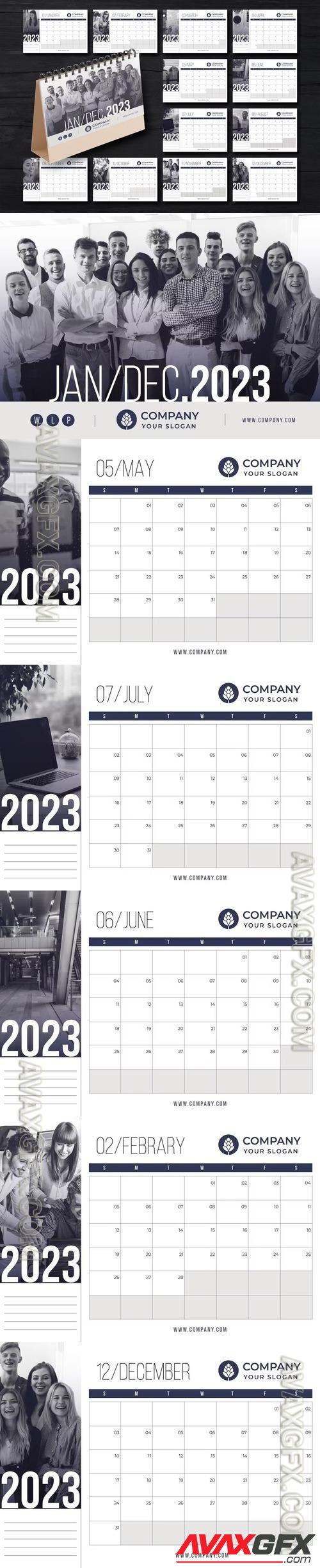 2023 Desk Calendar Layout 