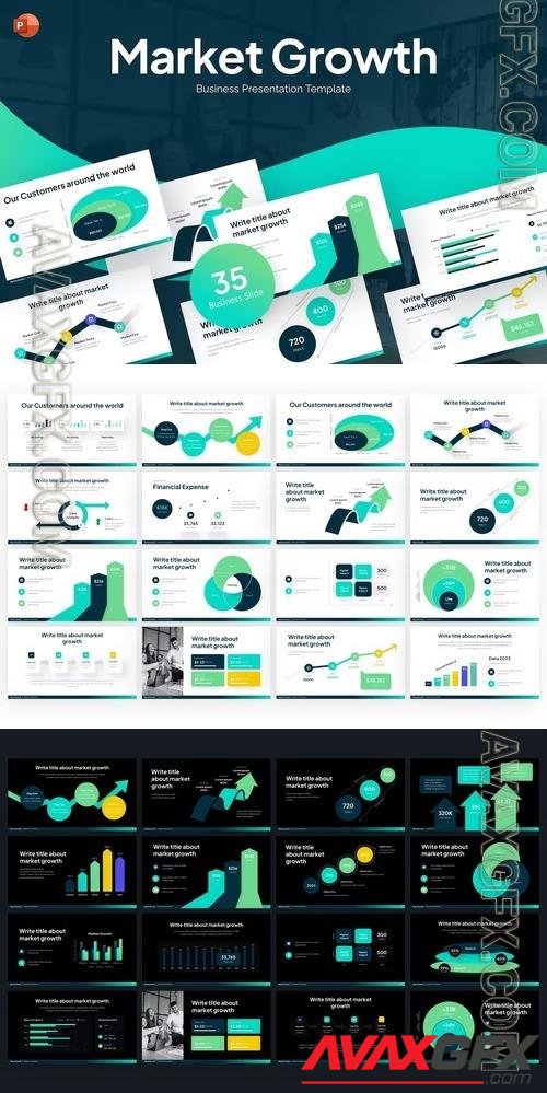 Market Growth Business PowerPoint Template 