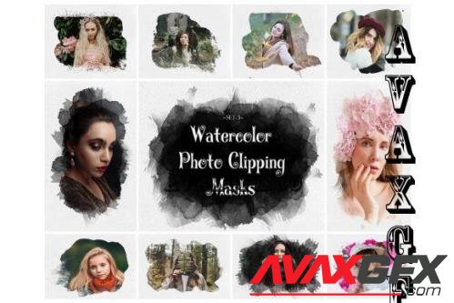 Watercolor Photo Clipping Masks, Photoshop Overlays, Clipart - 2264210
