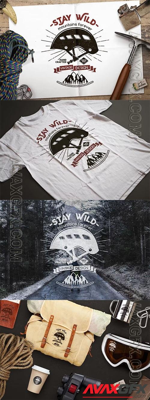 Stay Wild Badge Vintage Logo Branding Design