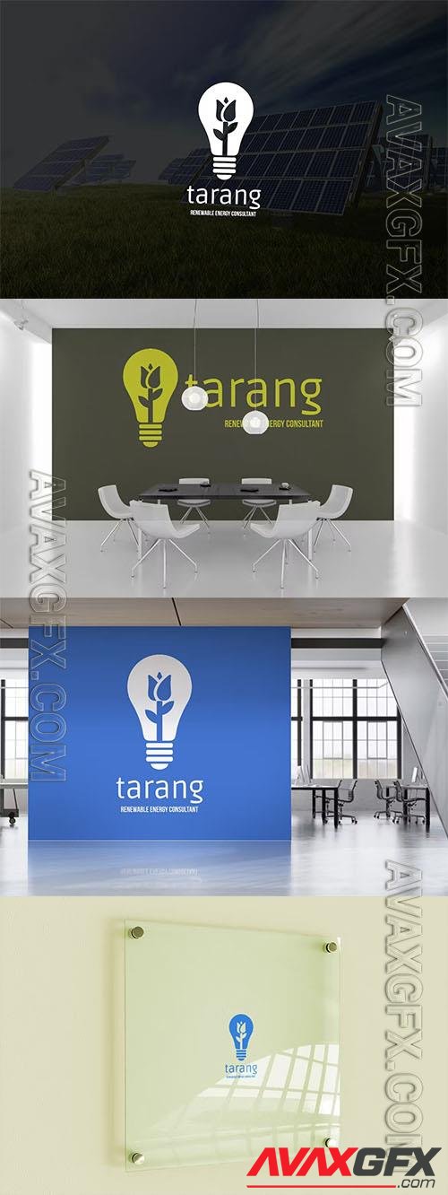 Tarang Negative Space Green Energy Logo