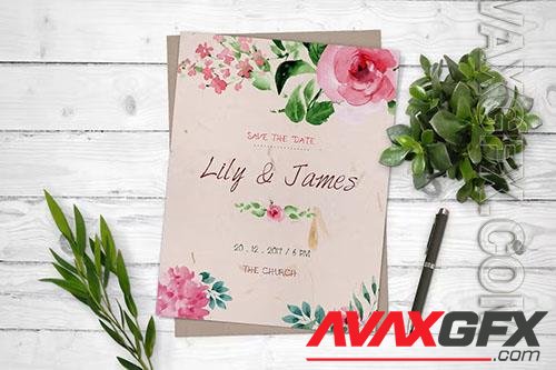Watercolor Floral Save The Date Wedding Flyer