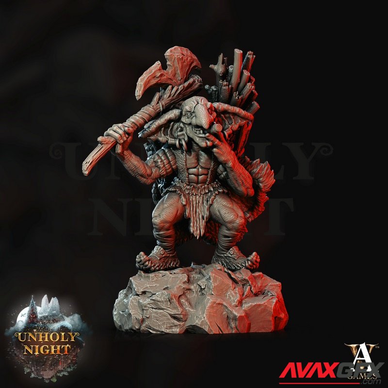 Goblin With Axe - 3D Print Model