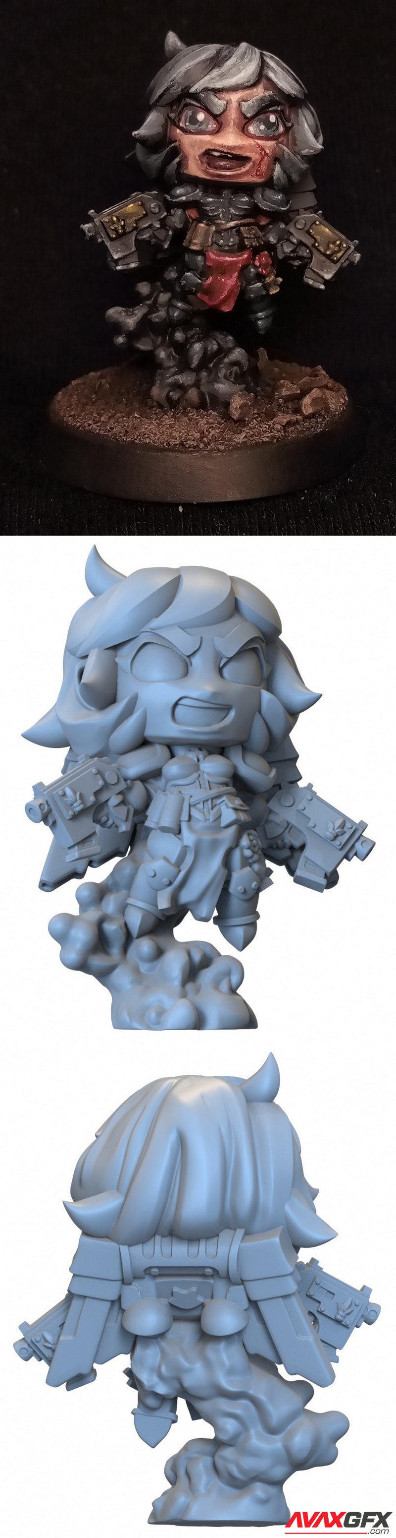 Capsule Chibi - Twohanded Tina - 3D Print Model