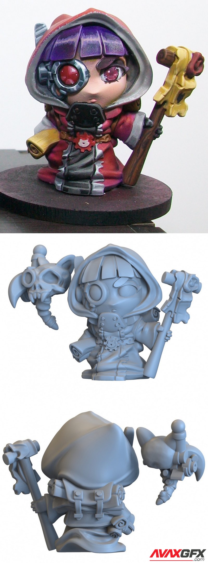 Capsule Chibi - Pc Priest Digita and Servocat - 3D Print Model