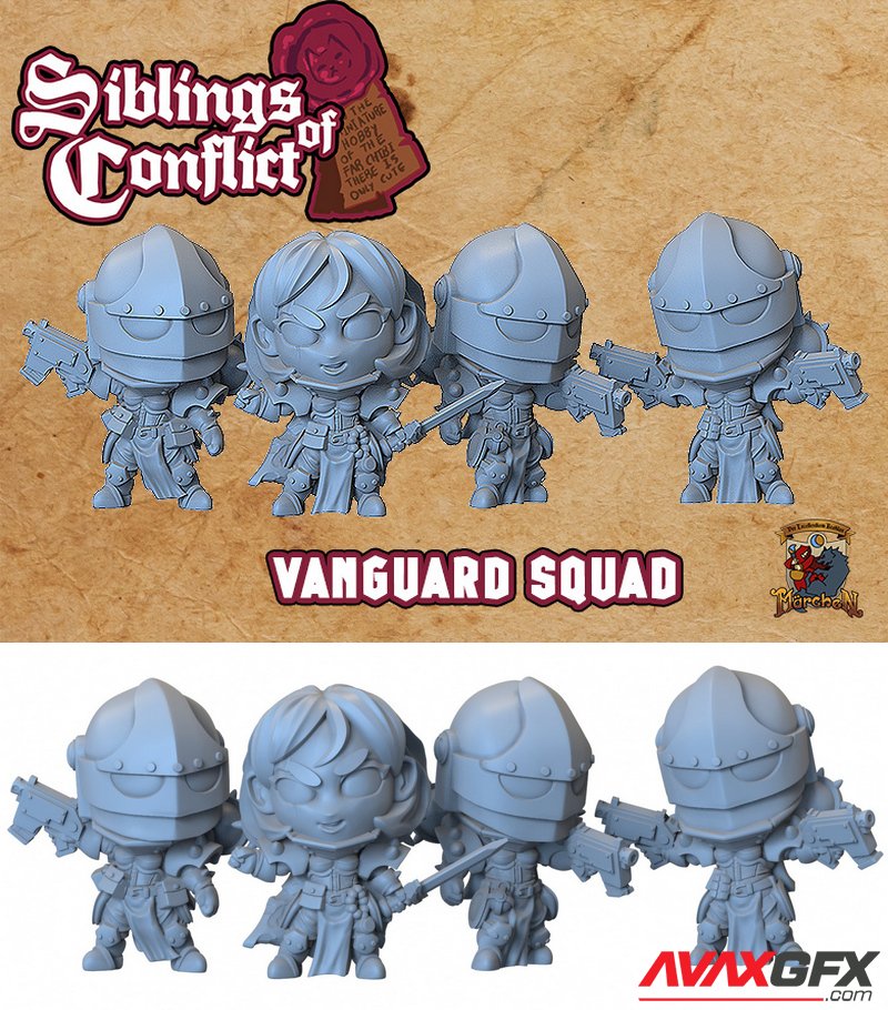 Capsule Chibi - Siblings of Conflict - Vanguard Squad - 3D Print Model