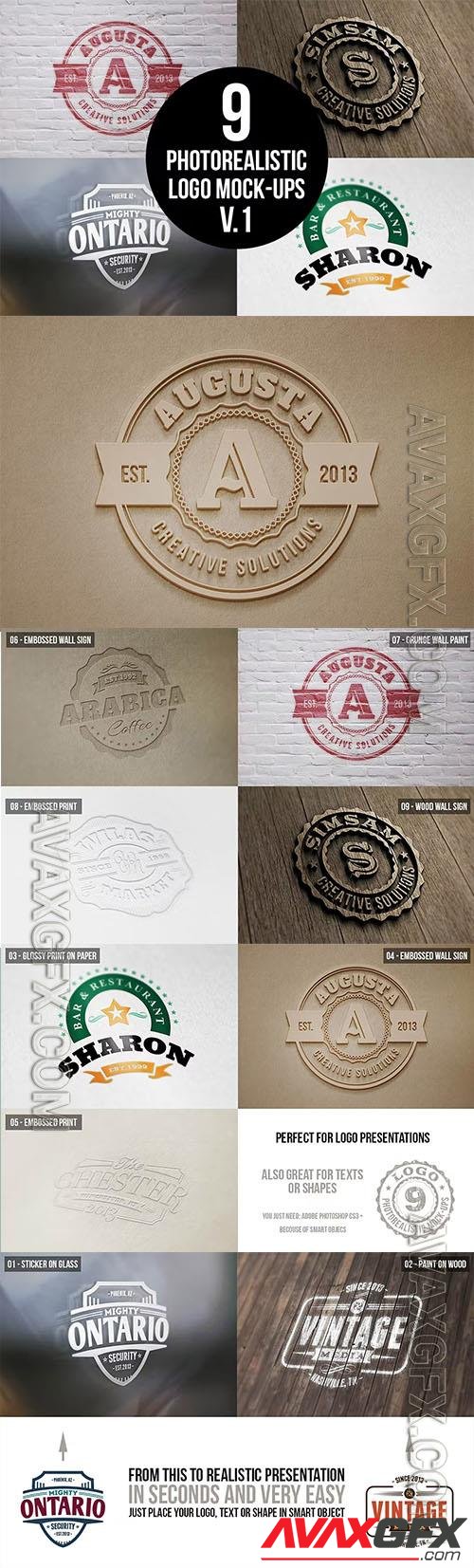 Photorealistic Logo Mock-Ups Vol.1