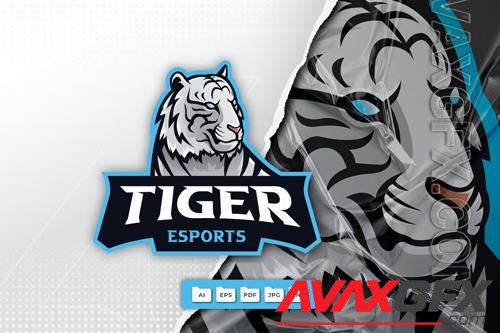 White Tiger Mascot Logo Design