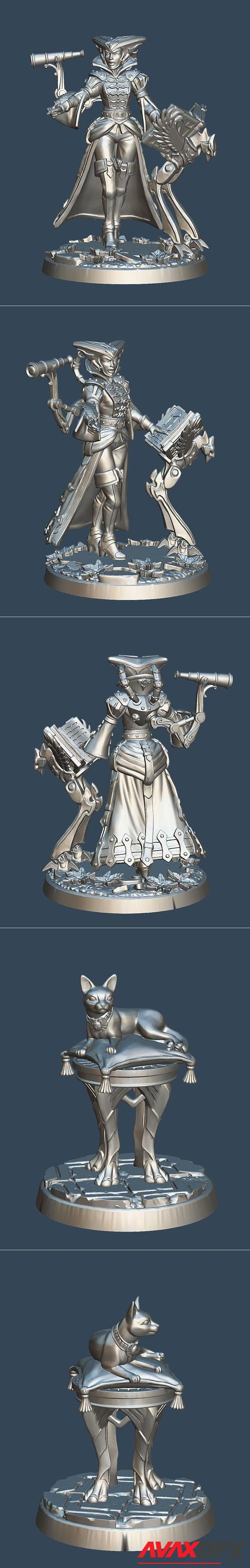 Mage Engineer and Kemet Cat Familiar – 3D Print